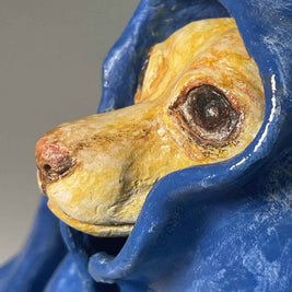 Left side close-up of Madre Manta, from the Nature Shelter collection. Hand-made in Spain.