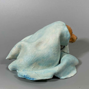 Back view of Polar Magician, a contemporary ceramic sculpture from the Nature Shelter Collection, displaying the rear silhouette and finish.