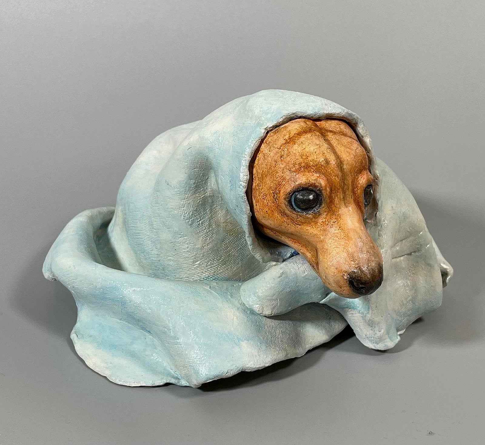 Front view of Polar Magician, a contemporary ceramic sculpture from the Nature Shelter Collection.
