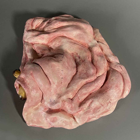 Top view of Primavera, showing the upper textures and form of the contemporary sculpture. Nature Shelter collection. Hand-made in Spain.