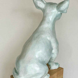 Back view of The Magician II, a contemporary sculpture from the Nature Shelter collection. Hand-made in Spain.