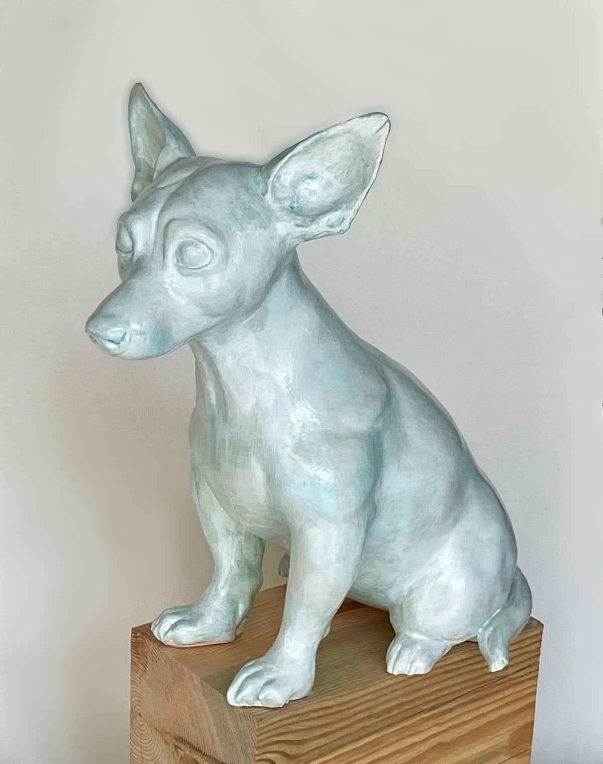 Side view of The Magician II, a contemporary ceramic sculpture from the Nature Shelter collection. Hand-madein Spain.